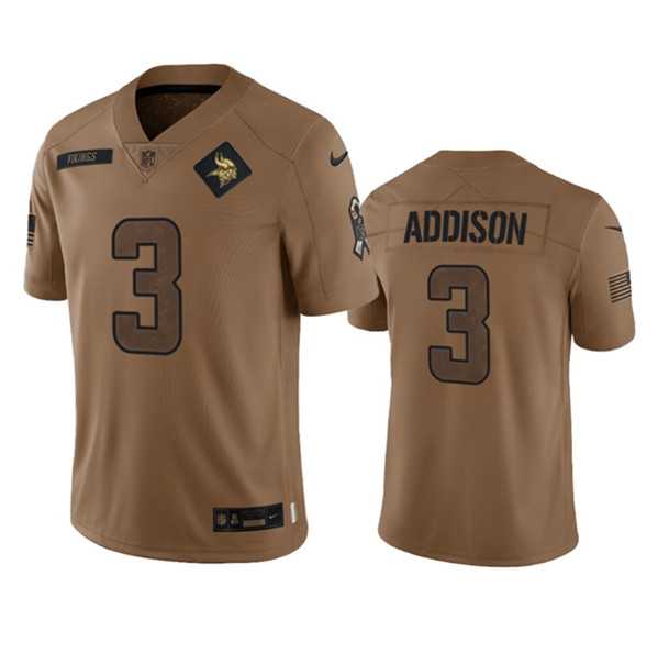 Men's Minnesota Vikings #3 Jordan Addison 2023 Brown Salute To Service Limited Football Stitched Jersey Dyin,We sell and wholesale Men's Minnesota Vikings #3 Jordan Addison 2023 Brown Salute To Service Limited Football Stitched Jersey Dyin on line form chian!